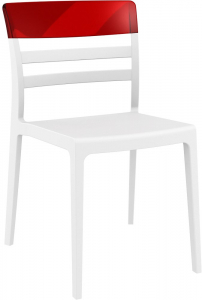 Комплект пластиковых стульев Siesta Contract Moon Set 2 стеклопластик, поликарбонат белый, красный Фото 6