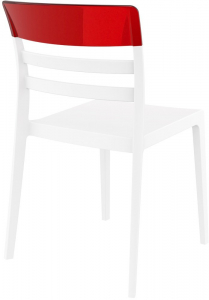 Комплект пластиковых стульев Siesta Contract Moon Set 2 стеклопластик, поликарбонат белый, красный Фото 7