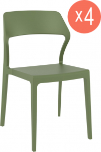 Комплект пластиковых стульев Siesta Contract Snow Set 4 стеклопластик оливковый Фото 1