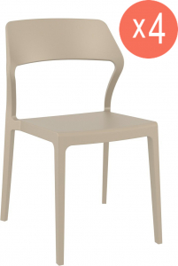 Комплект пластиковых стульев Siesta Contract Snow Set 4 стеклопластик бежевый Фото 1