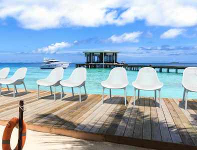 Комплект пластиковых лаунж кресел Siesta Contract Sky Lounge Set 2 стеклопластик, полипропилен белый Фото 11