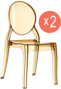 Комплект прозрачных стульев Siesta Contract Elizabeth Set 2 поликарбонат янтарный Фото 1
