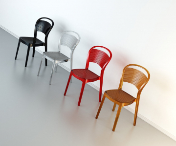 Комплект прозрачных стульев Siesta Contract Bee Set 2 поликарбонат янтарный Фото 12