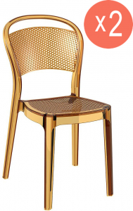 Комплект прозрачных стульев Siesta Contract Bee Set 2 поликарбонат янтарный Фото 1