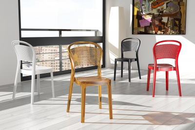 Комплект прозрачных стульев Siesta Contract Bee Set 4 поликарбонат янтарный Фото 13