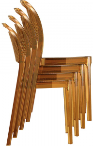 Комплект прозрачных стульев Siesta Contract Bee Set 4 поликарбонат янтарный Фото 9