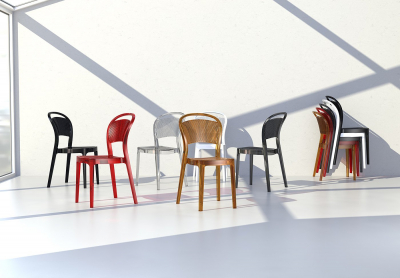 Комплект прозрачных стульев Siesta Contract Bee Set 4 поликарбонат янтарный Фото 15