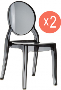 Комплект прозрачных стульев Siesta Contract Elizabeth Set 2 поликарбонат черный Фото 1