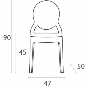 Комплект прозрачных стульев Siesta Contract Elizabeth Set 4 поликарбонат черный Фото 2