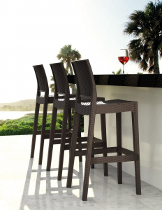 Комплект пластиковых барных стульев Siesta Contract Jamaica Set 4 стеклопластик коричневый Фото 14