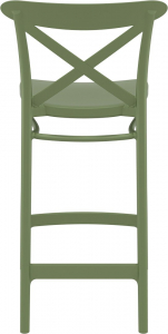Комплект пластиковых полубарных стульев Siesta Contract Cross Bar 65 Set 2 стеклопластик оливковый Фото 4