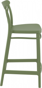 Комплект пластиковых полубарных стульев Siesta Contract Cross Bar 65 Set 2 стеклопластик оливковый Фото 5