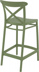 Комплект пластиковых полубарных стульев Siesta Contract Cross Bar 65 Set 2 стеклопластик оливковый Фото 6