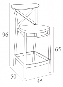 Комплект пластиковых полубарных стульев Siesta Contract Cross Bar 65 Set 2 стеклопластик оливковый Фото 2