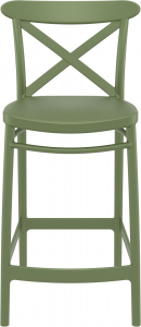 Комплект пластиковых полубарных стульев Siesta Contract Cross Bar 65 Set 2 стеклопластик оливковый Фото 7