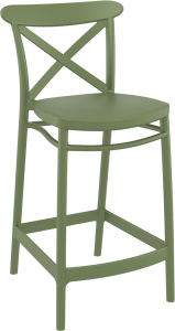 Комплект пластиковых полубарных стульев Siesta Contract Cross Bar 65 Set 2 стеклопластик оливковый Фото 8
