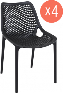Комплект пластиковых стульев Siesta Contract Air Set 4 стеклопластик черный Фото 1