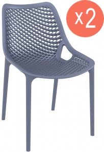 Комплект пластиковых стульев Siesta Contract Air Set 2 стеклопластик темно-серый Фото 1