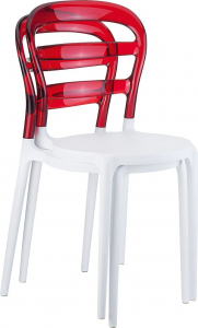 Комплект пластиковых стульев Siesta Contract Miss Bibi Set 2 стеклопластик, поликарбонат белый, красный Фото 4