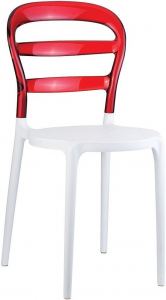 Комплект пластиковых стульев Siesta Contract Miss Bibi Set 2 стеклопластик, поликарбонат белый, красный Фото 7