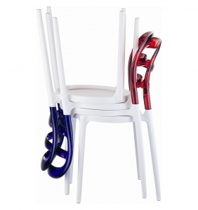 Комплект пластиковых стульев Siesta Contract Miss Bibi Set 4 стеклопластик, поликарбонат белый, красный Фото 10
