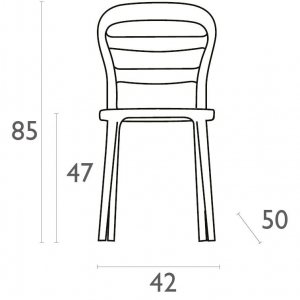 Комплект пластиковых стульев Siesta Contract Miss Bibi Set 4 стеклопластик, поликарбонат белый, янтарный Фото 2