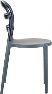 Комплект пластиковых стульев Siesta Contract Miss Bibi Set 4 стеклопластик, поликарбонат темно-серый Фото 4