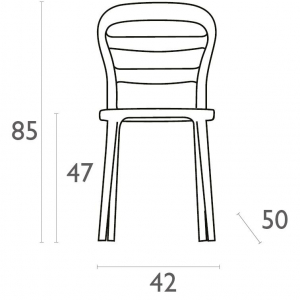 Комплект пластиковых стульев Siesta Contract Miss Bibi Set 4 стеклопластик, поликарбонат темно-серый Фото 2