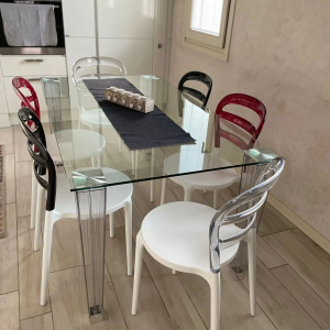 Комплект пластиковых стульев Siesta Contract Miss Bibi Set 4 стеклопластик, поликарбонат белый, прозрачный Фото 11