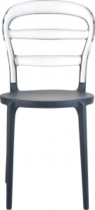 Комплект пластиковых стульев Siesta Contract Miss Bibi Set 4 стеклопластик, поликарбонат темно-серый, прозрачный Фото 4