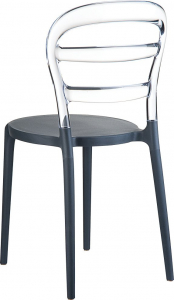 Комплект пластиковых стульев Siesta Contract Miss Bibi Set 4 стеклопластик, поликарбонат темно-серый, прозрачный Фото 7