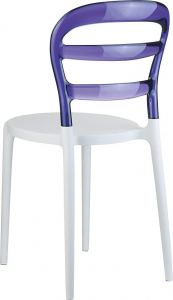 Комплект пластиковых стульев Siesta Contract Miss Bibi Set 2 стеклопластик, поликарбонат белый, фиолетовый Фото 8