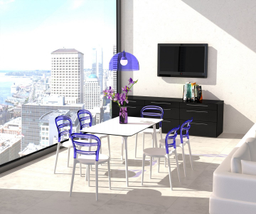Комплект пластиковых стульев Siesta Contract Miss Bibi Set 2 стеклопластик, поликарбонат белый, фиолетовый Фото 11