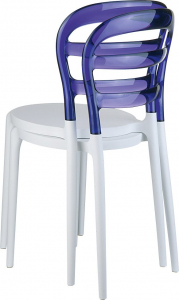 Комплект пластиковых стульев Siesta Contract Miss Bibi Set 2 стеклопластик, поликарбонат белый, фиолетовый Фото 4