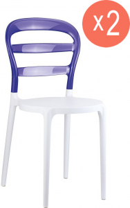 Комплект пластиковых стульев Siesta Contract Miss Bibi Set 2 стеклопластик, поликарбонат белый, фиолетовый Фото 1