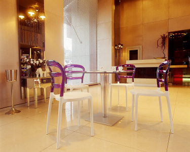 Комплект пластиковых стульев Siesta Contract Miss Bibi Set 4 стеклопластик, поликарбонат белый, фиолетовый Фото 12