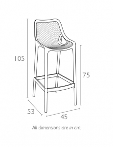 Комплект пластиковых барных стульев Siesta Contract Air Bar 75 Set 2 стеклопластик черный Фото 2