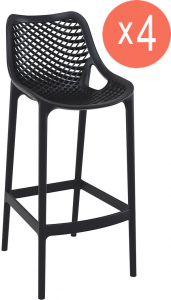Комплект пластиковых барных стульев Siesta Contract Air Bar 75 Set 4 стеклопластик черный Фото 1