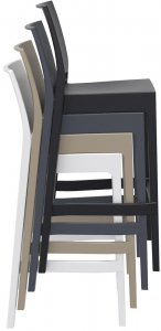 Комплект пластиковых барных стульев Siesta Contract Maya Bar 75 Set 2 стеклопластик белый Фото 9