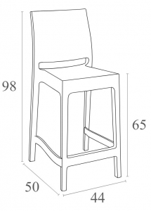 Комплект пластиковых полубарных стульев Siesta Contract Maya Bar 65 Set 2 стеклопластик оливковый Фото 2