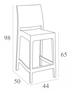 Комплект пластиковых полубарных стульев Siesta Contract Maya Bar 65 Set 2 стеклопластик белый Фото 2
