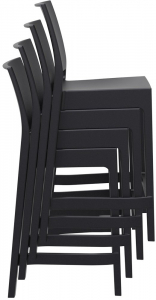 Комплект пластиковых полубарных стульев Siesta Contract Maya Bar 65 Set 2 стеклопластик черный Фото 5