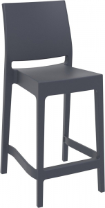 Комплект пластиковых полубарных стульев Siesta Contract Maya Bar 65 Set 4 стеклопластик темно-серый Фото 5