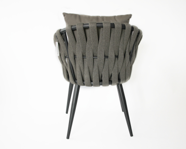 Кресло плетеное с подушками Tagliamento Verona алюминий, роуп, акрил антрацит, темно-серый, темно-коричневый Фото 5