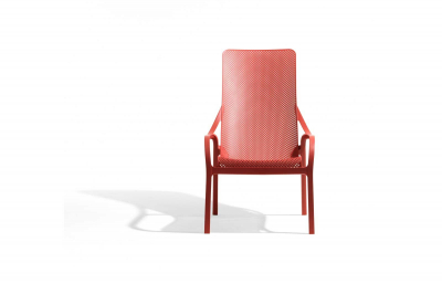Лаунж-кресло пластиковое с подушкой Nardi Net Lounge стеклопластик, акрил коралловый, розовый Фото 17