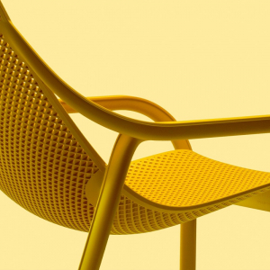 Лаунж-кресло пластиковое с подушкой Nardi Net Lounge стеклопластик, акрил горчичный, горчичный Фото 12