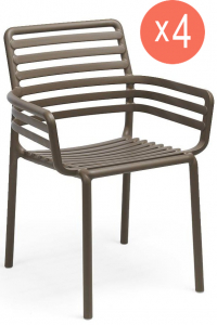Комплект пластиковых кресел Nardi Doga Set 4 стеклопластик табак Фото 1