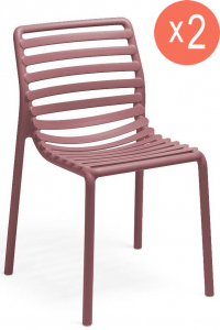 Комплект пластиковых стульев Nardi Doga Bistrot Set 2 стеклопластик марсала Фото 1