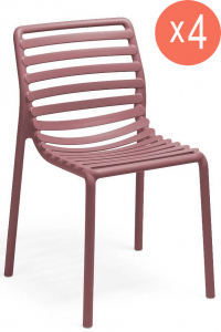 Комплект пластиковых стульев Nardi Doga Bistrot Set 4 стеклопластик марсала Фото 1