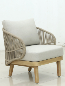 Комплект деревянной мебели Tagliamento Mali эвкалипт, алюминий, роуп, ткань натуральный Фото 11